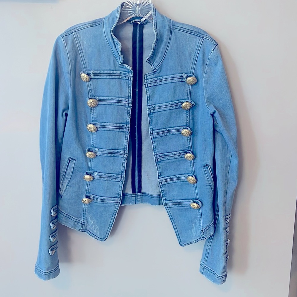 Free People Military jean jacket